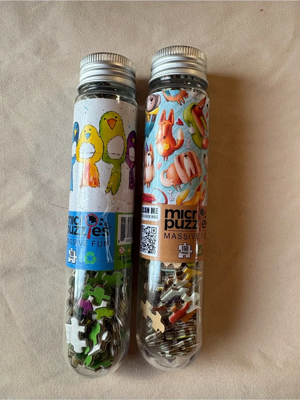 Pet-Themed Mini Puzzle Tubes — Green & Blue